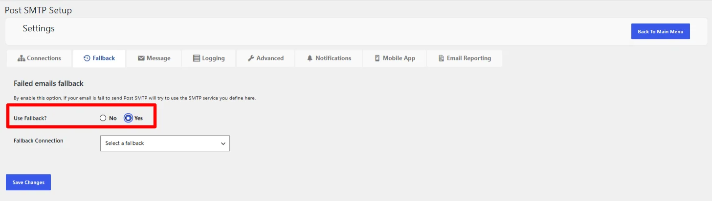 Enable the Fallback Feature