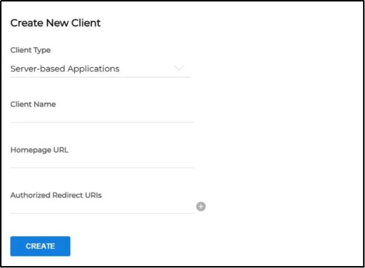 Create a new client in Zoho or email provider dashboard