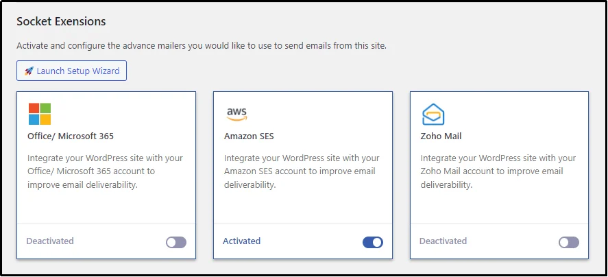 Enable Amazon SES extension in Post SMTP plugin
