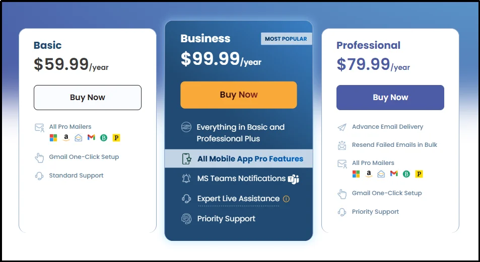 Navigate to the Post SMTP pricing page