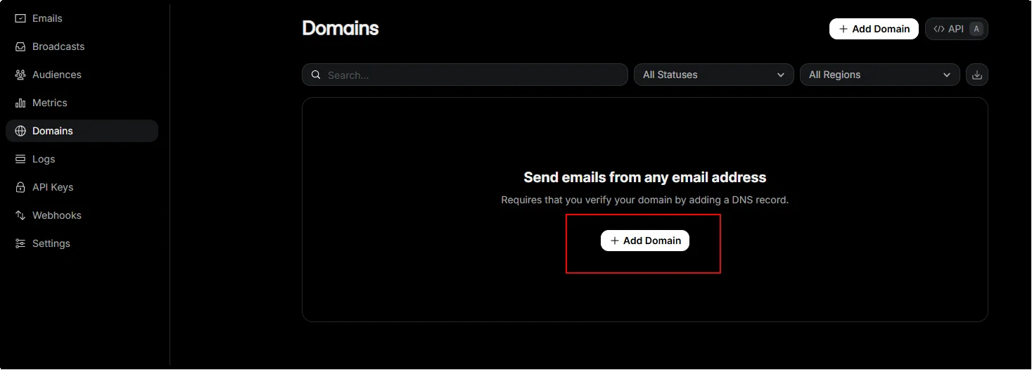 Switch to Domains tab in Post SMTP settings