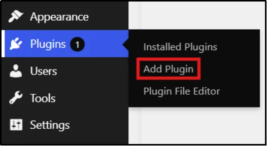 Add a WordPress plugin from the Plugins menu