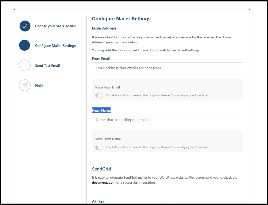 Complete the SMTP authentication process for your selected email provider