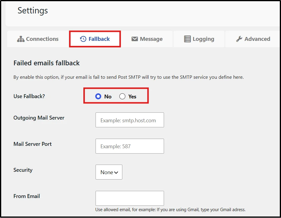 Configure the Post SMTP Fallback feature for backup email delivery