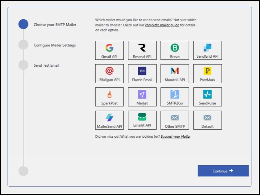 Configure your preferred mailer in Post SMTP settings