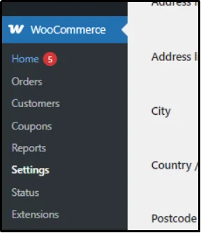 Open the Settings option from the left-hand side navigation in WordPress