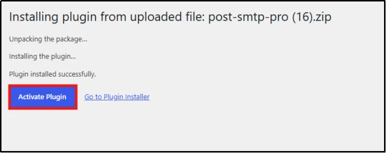 Activate Plugin button after installing Post SMTP Premium