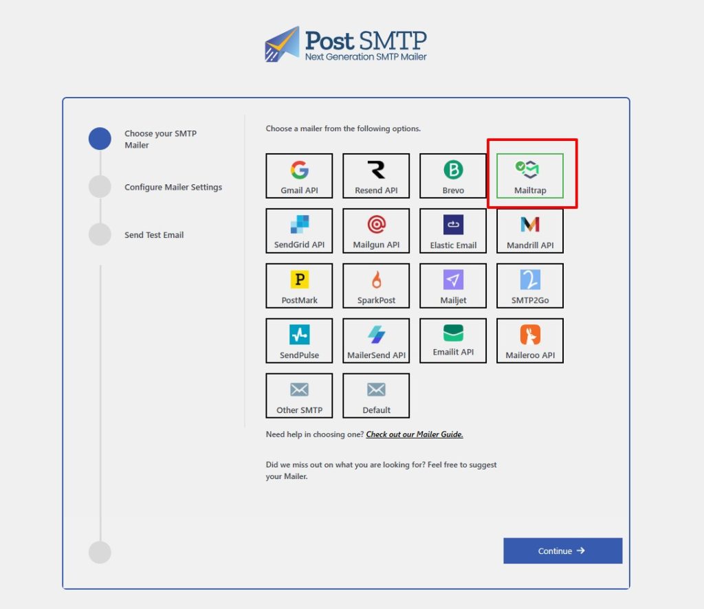 Connect Mailtrap with Post SMTP 1