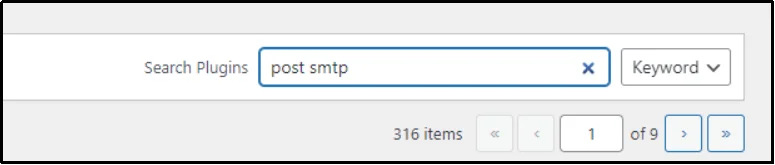 WordPress plugin search screen highlighting the Install Now button