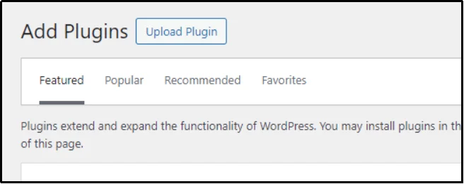 Upload plugin in WordPress