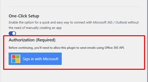 Authorization process for connecting Microsoft 365 account