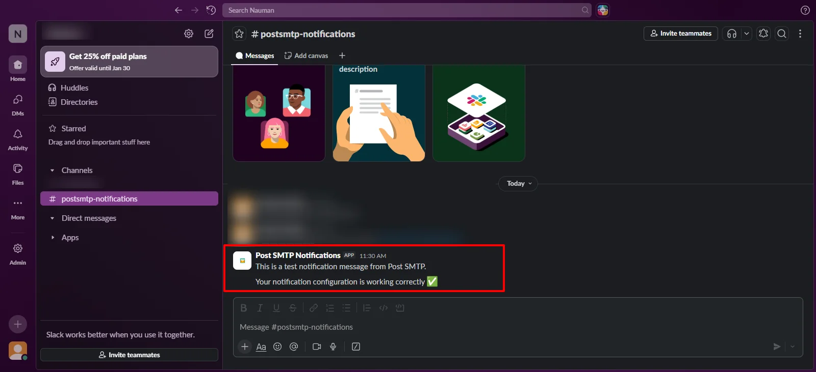 Successful email delivery confirmation after Sweego test email