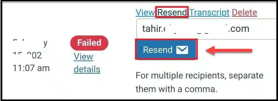 Failed email tracking feature