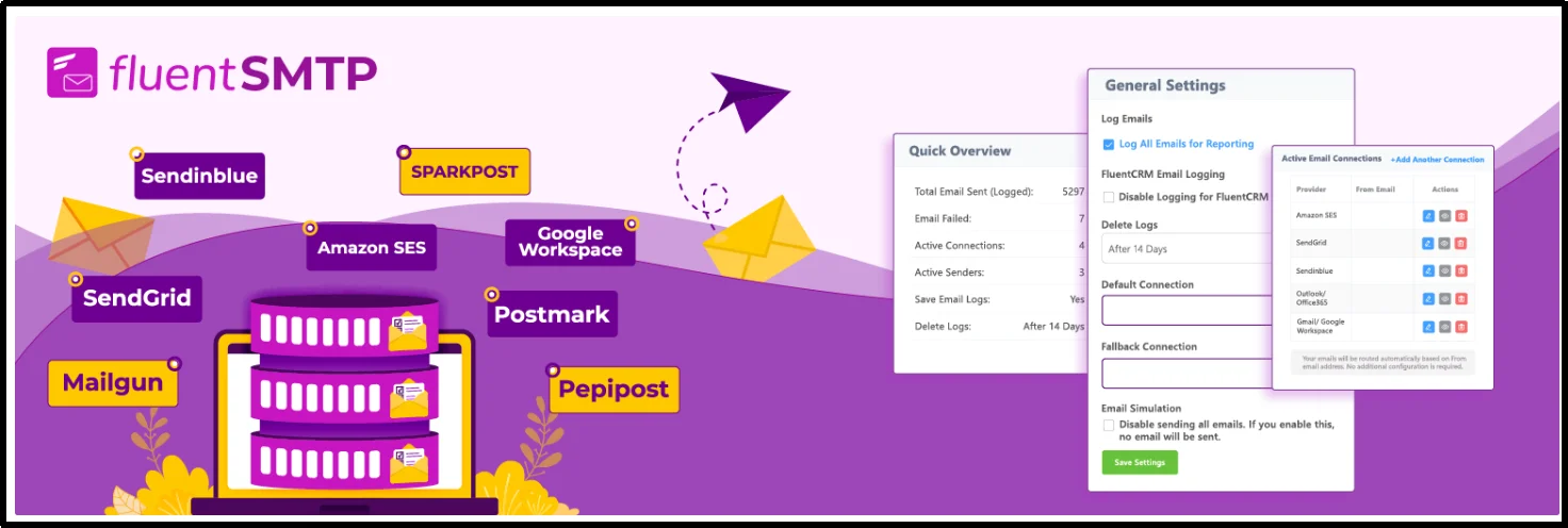 FluentSMTP WordPress SMTP plugin settings screen