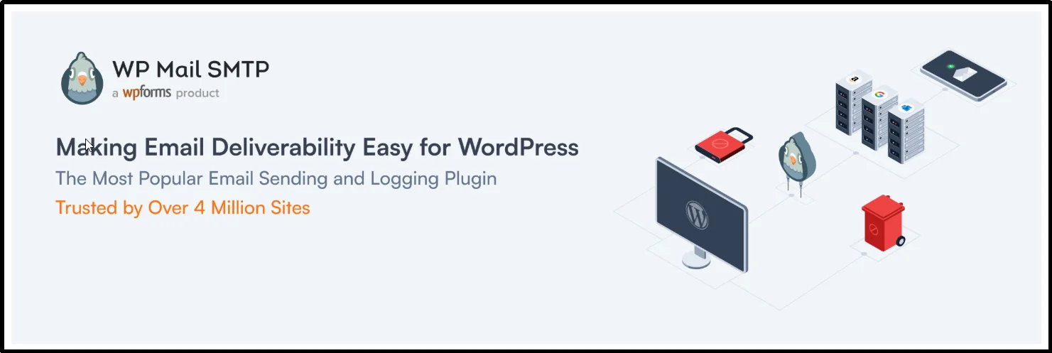WP Mail SMTP plugin settings page in WordPress dashboard