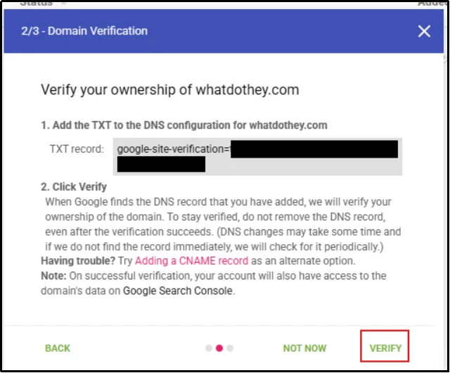 Verify domain ownership to improve SMTP email deliverability