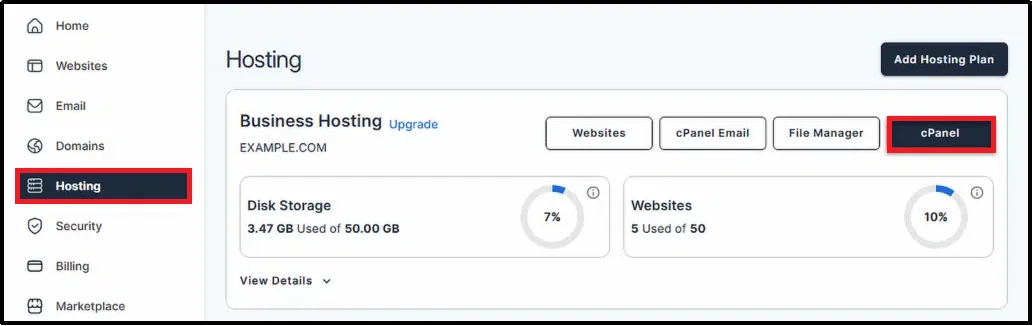 Log in to your hosting account to configure DNS records for email sending