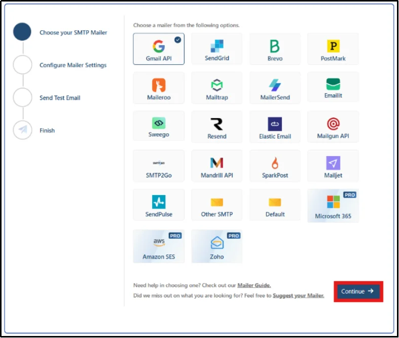 Post SMTP setup wizard after plugin activation