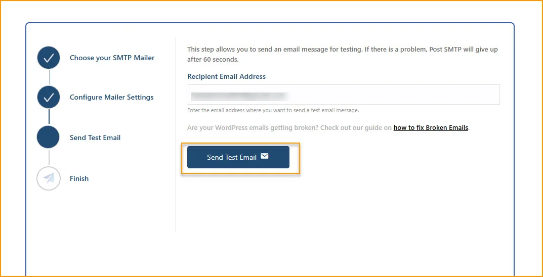 sending test email