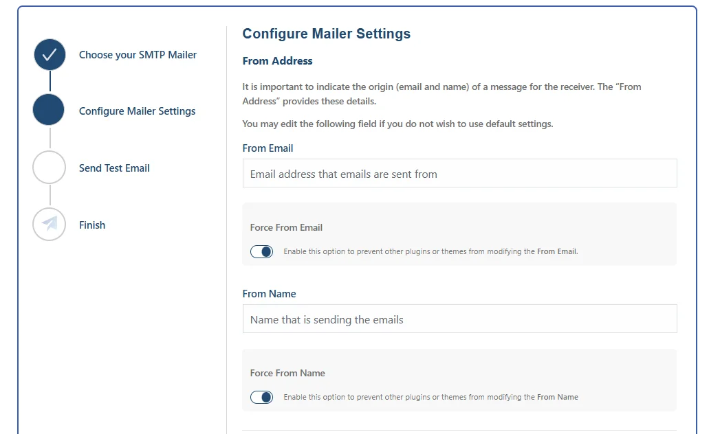 Set from email address and name in Post SMTP settings