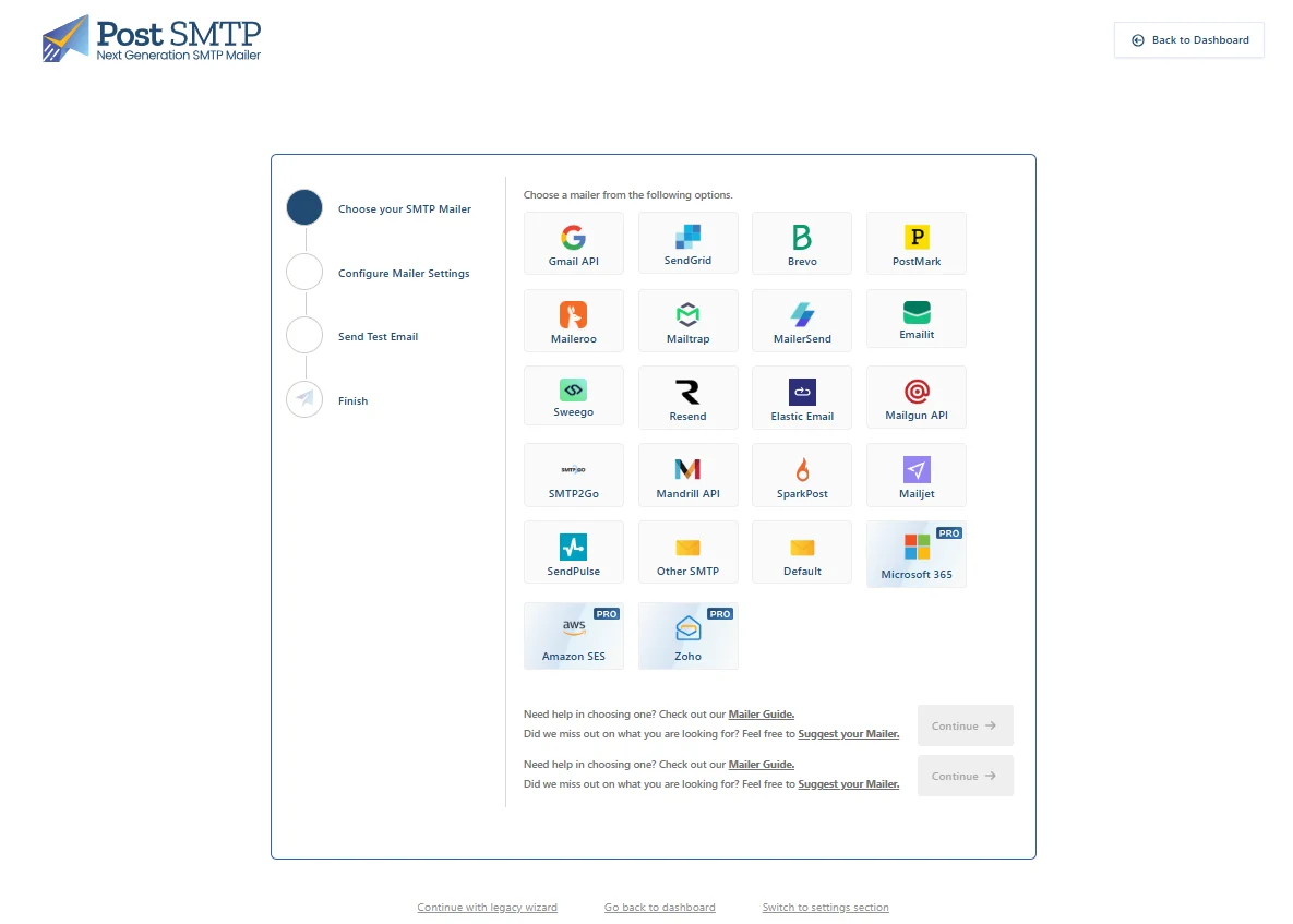 Configure Your First Mailer Connection step 3