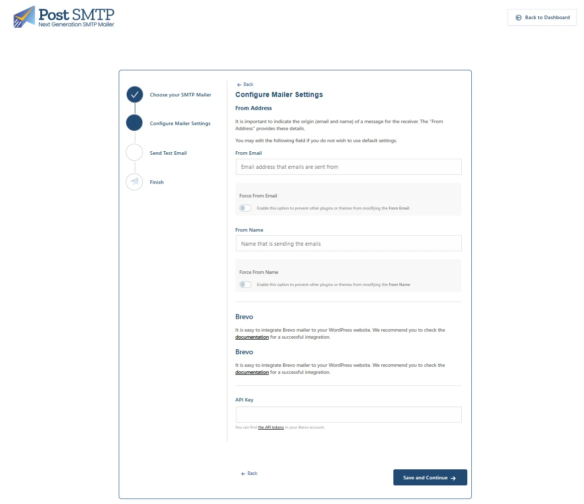 Configure Your First Mailer Connection step 4