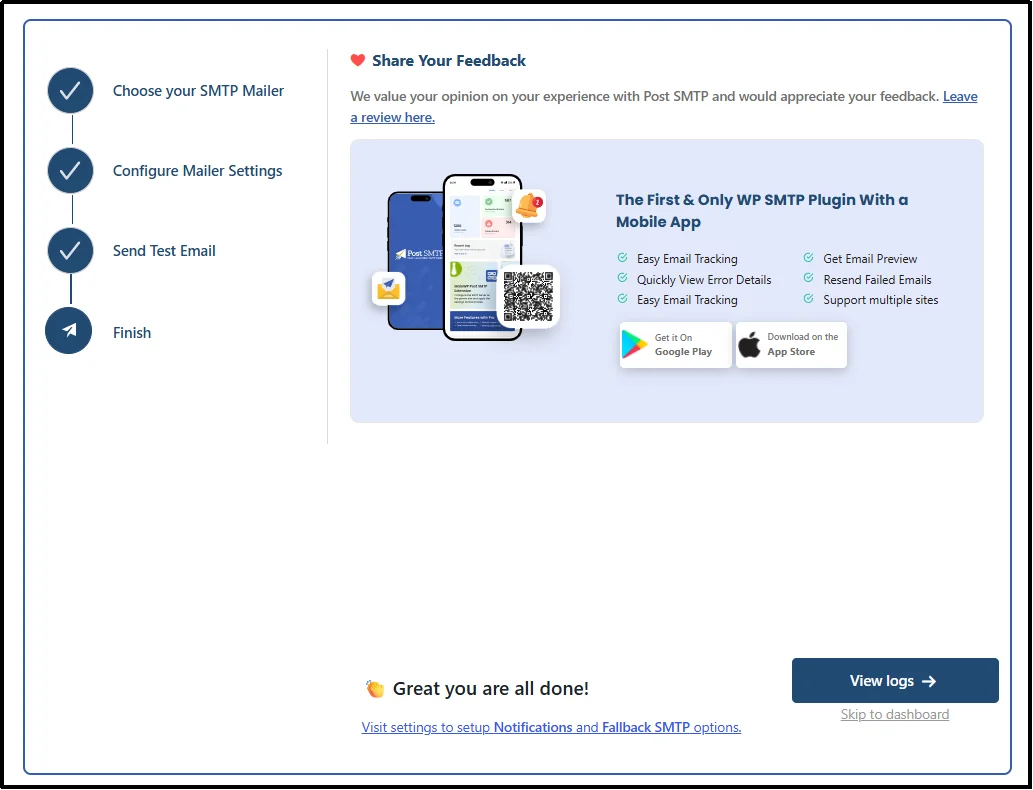 View email logs in Post SMTP to monitor WordPress email delivery