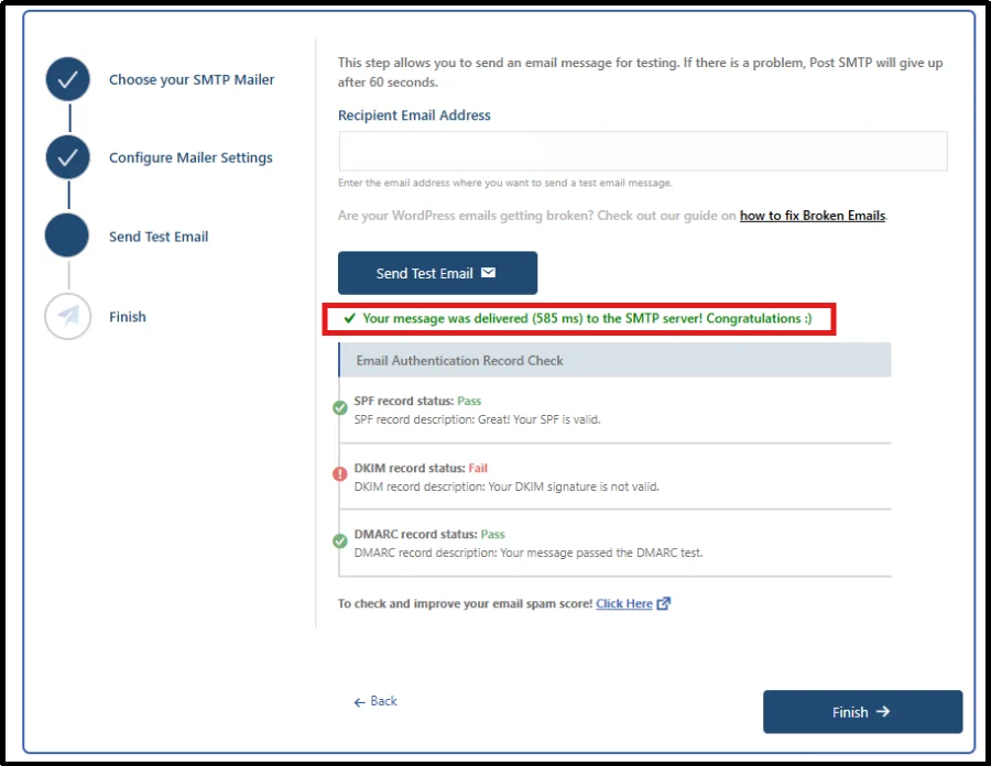 Verify SPF, DKIM, and DMARC email authentication records