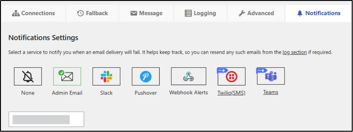 Configure email failure notifications using Post SMTP alert options