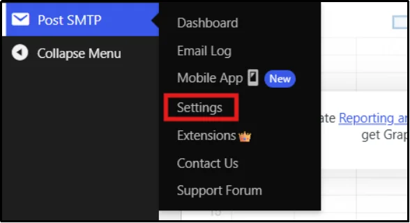 Access Post SMTP settings from the WordPress admin dashboard