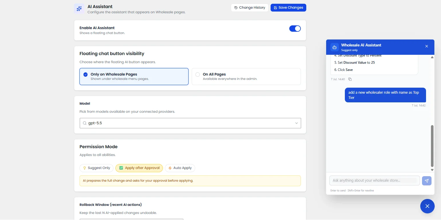 Starting a task with a prompt in the WooCommerce AI Assistant